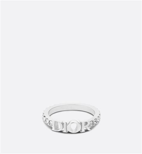 dior revolution ring white crystals|dio r evolution ring silver.